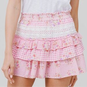LoveShackFancy Corbett Skirt - Berry Picnic